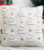 Embroidered Christmas Tree Pillow Covers – Plush Set of 2, 17.72 in