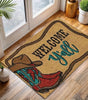 Cowboy Boot Doormat – Absorbent Non-Slip Washable Flannel Entrance Mat
