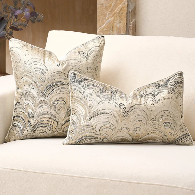 Black-Pattern Polyester Pillow Cover with Hidden Zipper – 11.81 × 19.69 in or 15.75–19.69 in Square, 1 Piece