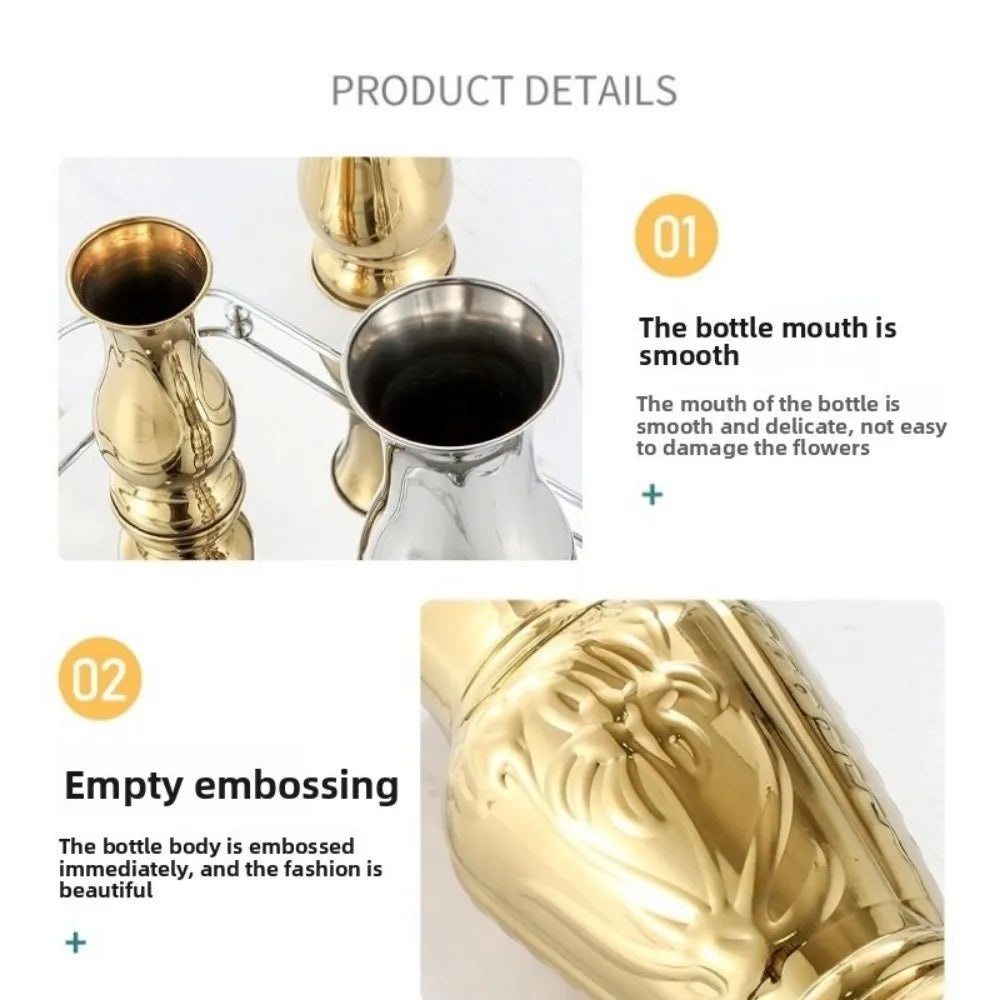 Slim Stainless-Steel Flower Vase – Gold or Silver, 5 Heights