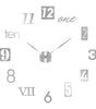 Silver Acrylic Mirror DIY Wall Clock – 11 Designs, 36 or 48 Inch