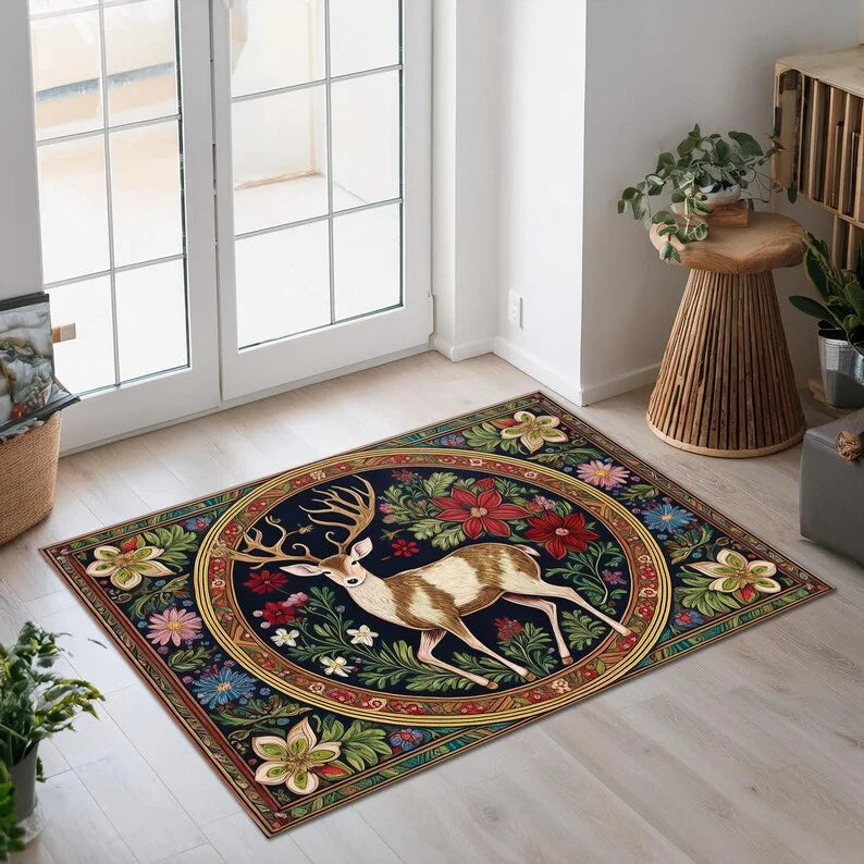 Deer Welcome Doormat – Absorbent Non-Slip Washable Polyester Entryway Mat, Designs 3 & 4