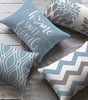 Lake Blue Geometric Linen-Blend Lumbar Pillow Cover – 4 Designs, 2 Sizes