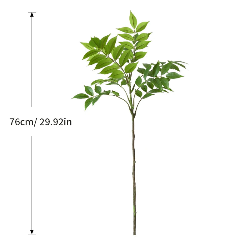 Large Artificial Ficus Tree Branch – Tall Tropical Banyan Faux Plant Leaves for Home & Garden Decor