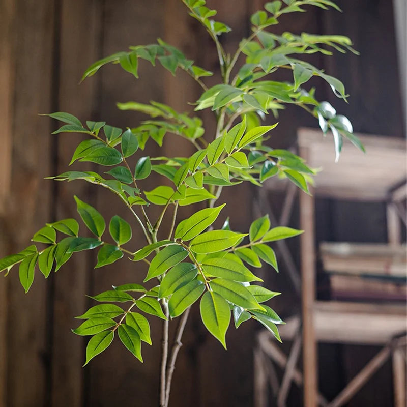 Large Artificial Ficus Tree Branch – Tall Tropical Banyan Faux Plant Leaves for Home & Garden Decor