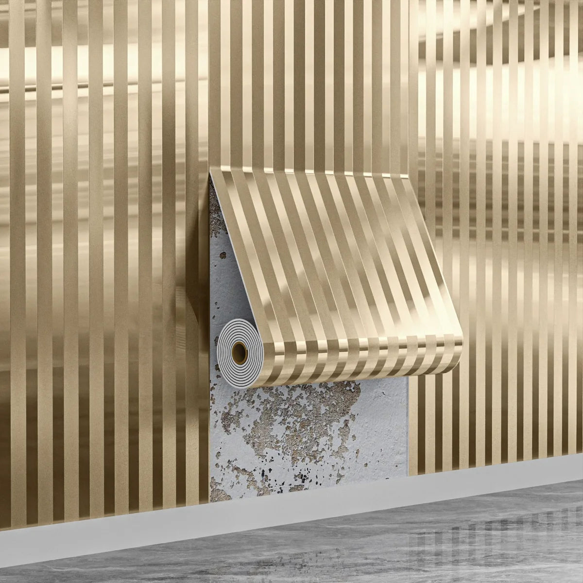 Modern 3D Geometric Stripe Waterproof & Oil-Resistant Peel-and-Stick Wallpaper – Thickened PVC, Removable & Wipe-Clean