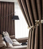 Chocolate 240 GSM Double-Layer Thermal Semi-Light Blocking Curtain Panel – 2 Hanging Styles