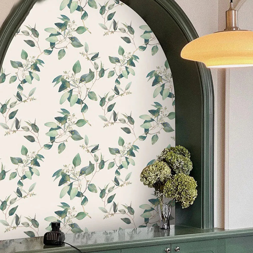 Grey Floral PVC Peel and Stick Waterproof Wallpaper for Furniture and Walls