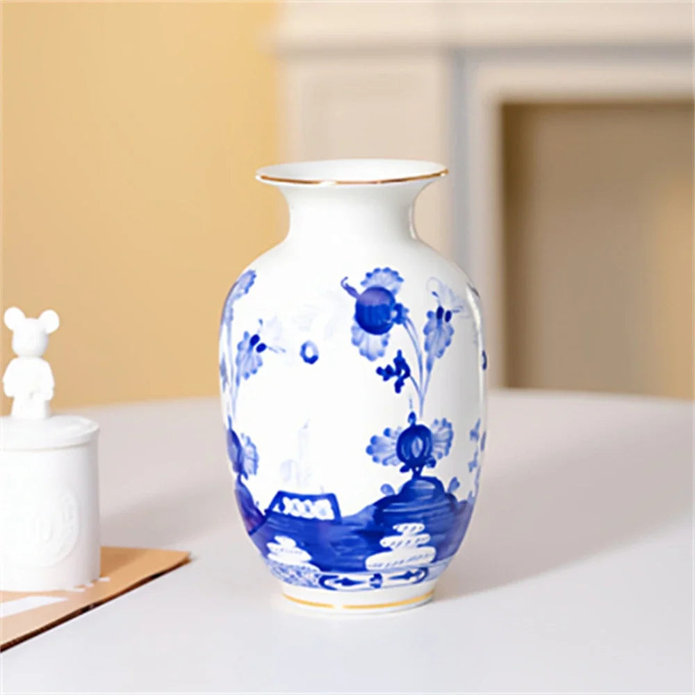 Hand-Painted Ceramic Flower Vase – 5 Color Designs