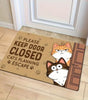 VIKAMA Cute Cat Memory Foam Doormat – Quick-Dry Microfiber Non-Slip Washable Floor Mat