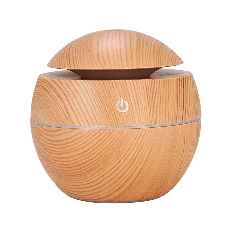 200ml Mini Wood Grain USB Humidifier with LED Night Light