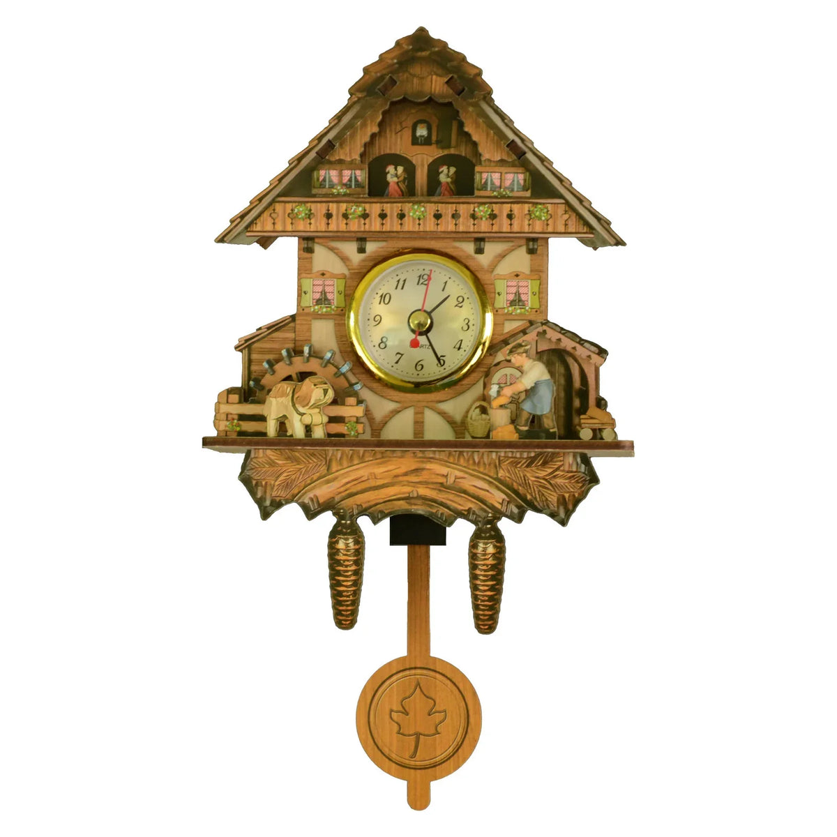 Wooden Birdhouse-Style Quartz Wall Clock – Cuckoo-Inspired Decor, A11–A18