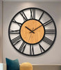 40 cm Antique-Style Iron Roman Numeral Wall Clock – Quiet Quartz Openwork Decor