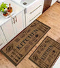 Wood-Grain Kitchenware Pattern Non-Slip Kitchen Rug & Entrance Mat – Soft Washable Polyester