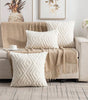 *White Diamond Faux Fur Polyester/Cotton Pillow with Insert – 15.75, 17.72 or 19.69 in Square / 11.81 × 19.69 in Lumbar (40–50 cm Square / 30 × 50 cm), 1 Piece