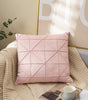 Pink Geometric Grid Velvet Pillow Cover – 17.72 in, Single or Set of 2