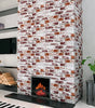 Rustic Painted Red Brick Waterproof Vinyl Peel-and-Stick Wallpaper – Removable & Oil-Resistant