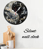 Celestial Yin-Yang Silent Wall Clock – 10-Inch Round Wooden Home Decor