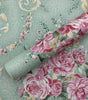 Green Floral Waterproof PVC Peel-and-Stick Wallpaper – Removable Vintage Contact Paper
