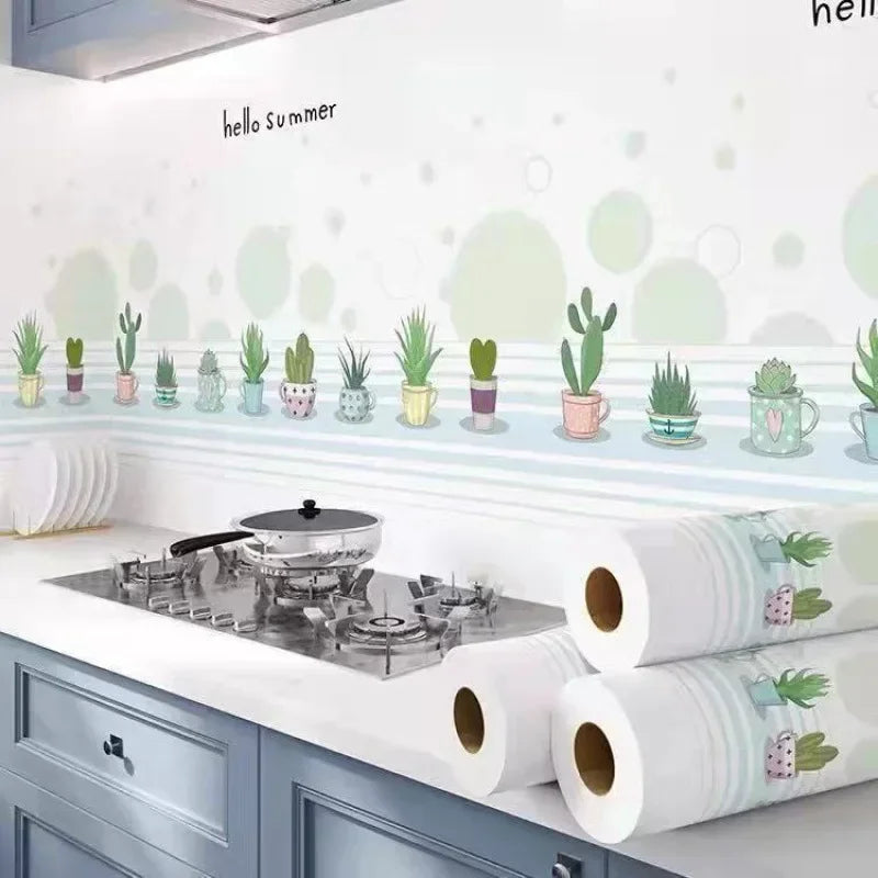Kitchen Stove Oil-Proof Peel and Stick Wallpaper – Waterproof, High Temperature Resistant Self-Adhesive Contact Paper