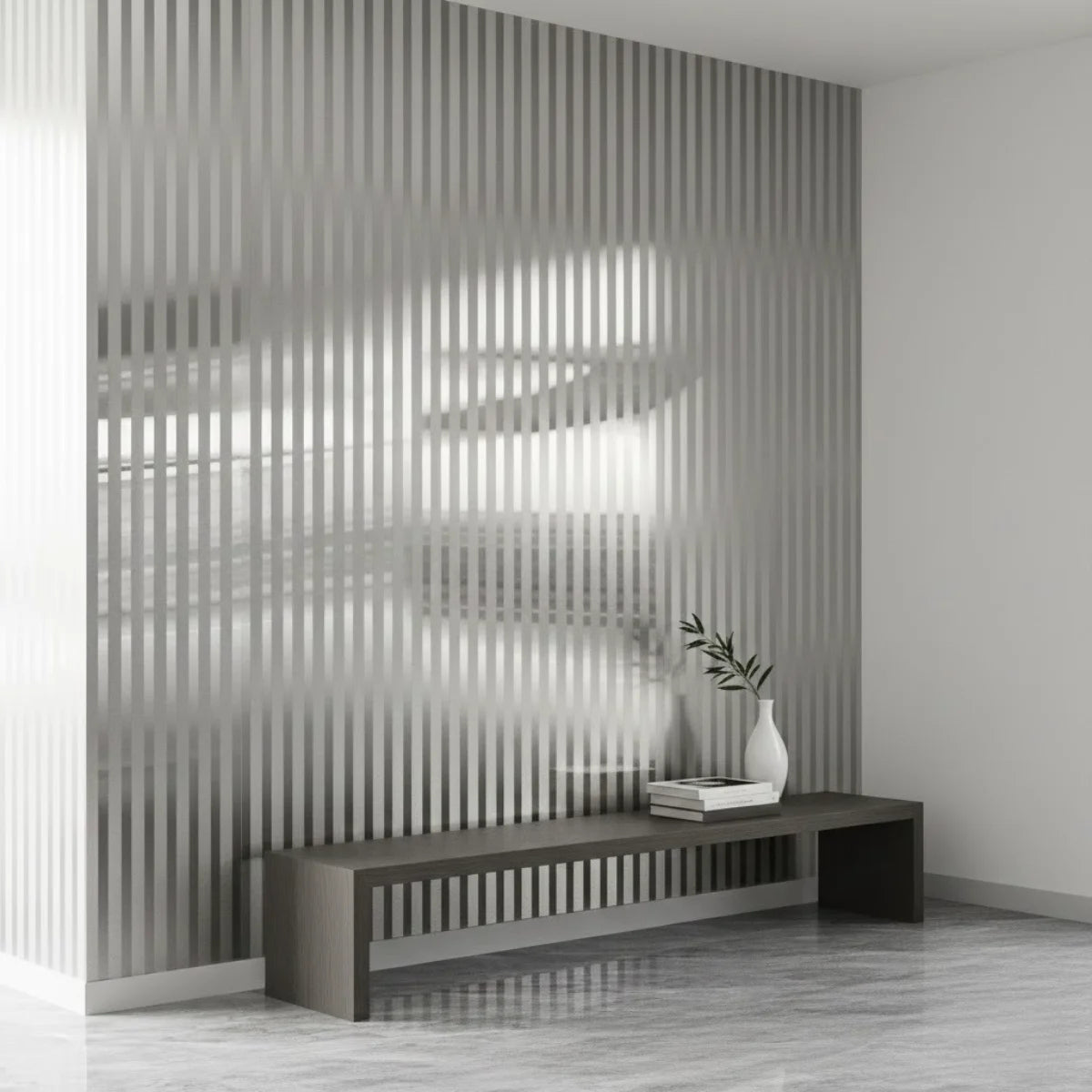 Modern 3D Geometric Stripe Waterproof & Oil-Resistant Peel-and-Stick Wallpaper – Thickened PVC, Removable & Wipe-Clean