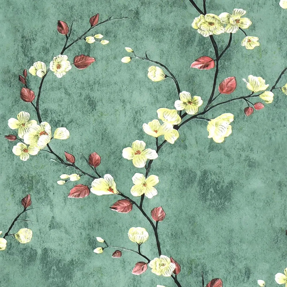 Grey Floral PVC Peel and Stick Waterproof Wallpaper for Furniture and Walls