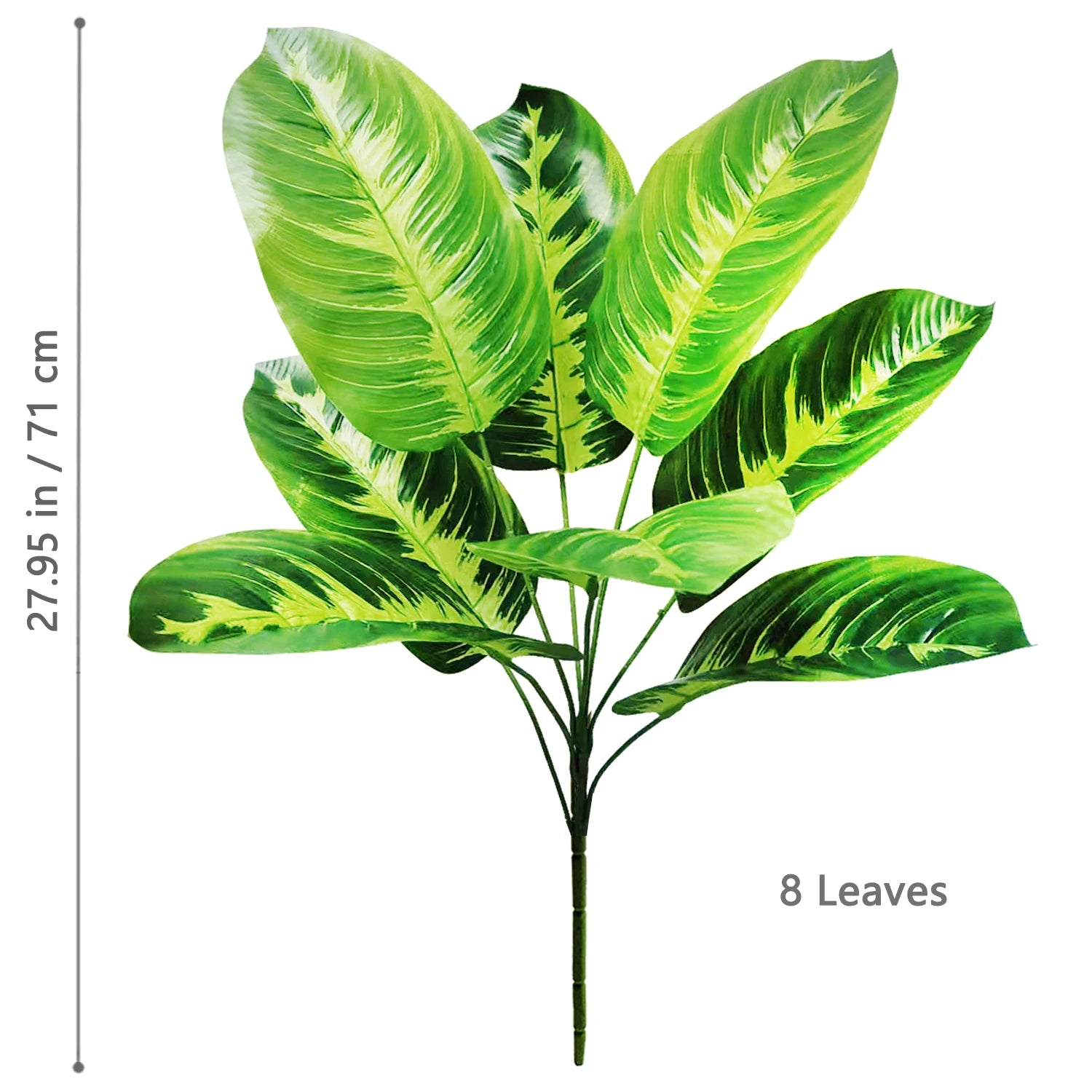 Large Artificial Bird of Paradise Plant Leaves – Real Touch Tropical Strelitzia Faux Greenery for Home & Garden Decor