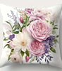 Pink Rose Bouquet Polyester Pillow Cover – Single-Sided Print, 15.75–23.62 in Square, 1 Piece