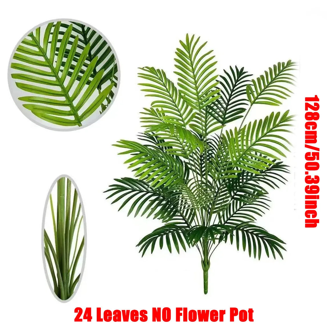 Large Artificial Palm Tree Branch – Tropical Monstera Faux Plant Leaf for Indoor Home Decor