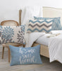 Lake Blue Geometric Linen-Blend Lumbar Pillow Cover – 4 Designs, 2 Sizes