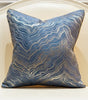 Geometric-Line Jacquard Throw Pillow Cover – 17.72 in Square, 7 Colors (Blue, Green, Beige, Yellow & More)