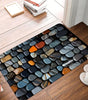 Stone & Floor Tile Print Waterproof Non-Slip Door Mat – Absorbent Quick-Dry Flannel Rug for Indoor & Outdoor Home Use