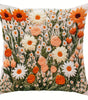 Orange & White Floral 1 Polyester Peachskin Pillow Cover – Flat Print, 15.75–23.62 in Square, 1 Piece