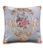 Floral Embroidered Throw Pillow Cover – Ornate Scrollwork, 18.90 in Square
