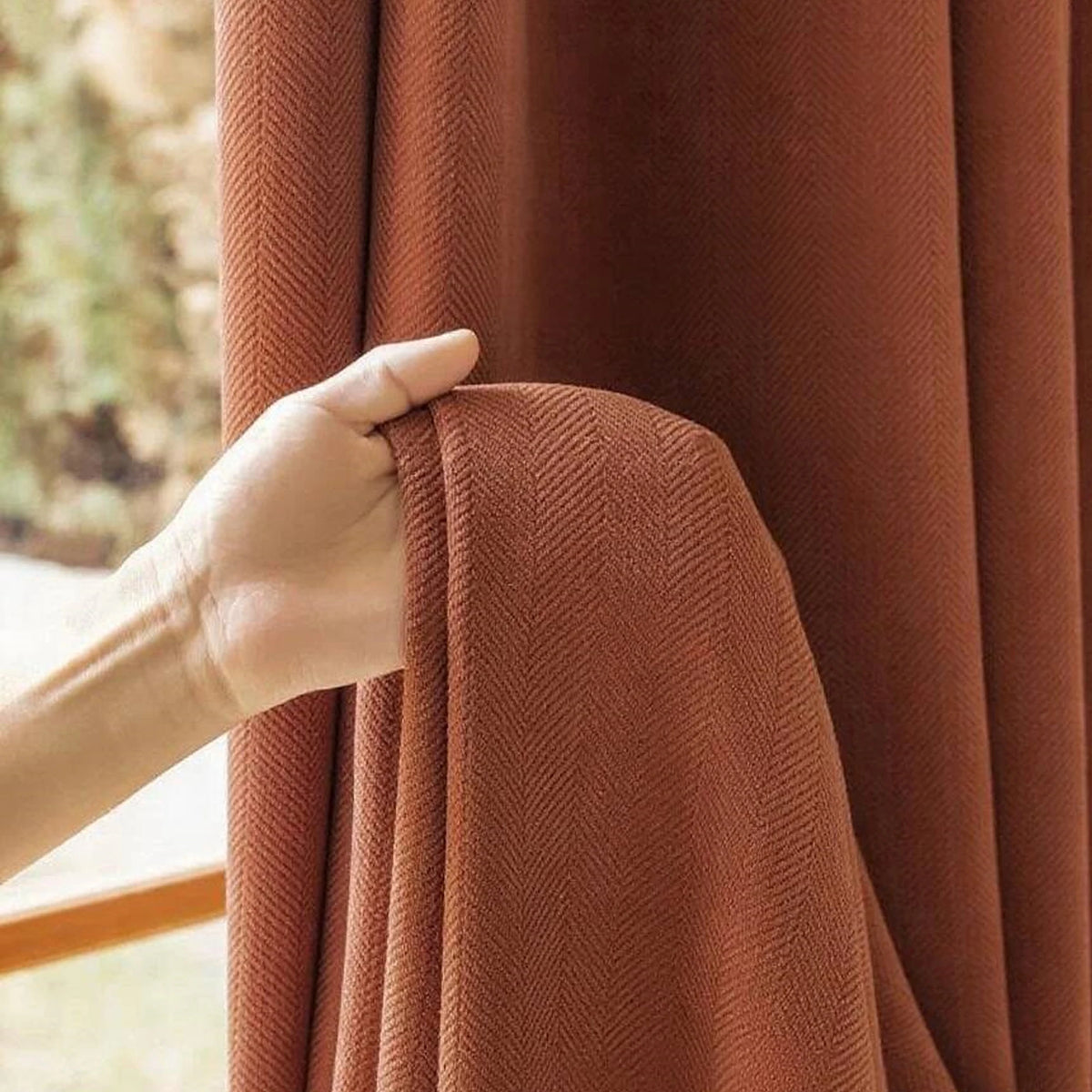Burgundy Double-Layer Semi-Light Blocking Curtain Panel – 3 Hanging Styles