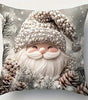 Santa Christmas Throw Pillow Cover – Polyester Peachskin, Washable, 1 Cover