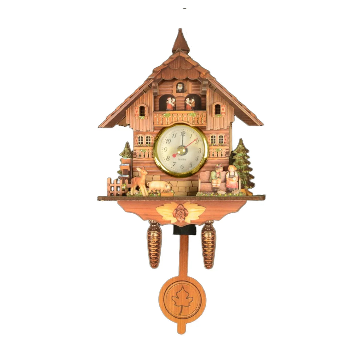 Wooden Birdhouse-Style Quartz Wall Clock – Cuckoo-Inspired Decor, A11–A18