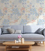 Light Blue Floral Waterproof PVC Peel-and-Stick Wallpaper for Walls & Cabinets