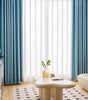 Blue Double-Layer Semi-Light Blocking Curtain Panel – 3 Hanging Styles
