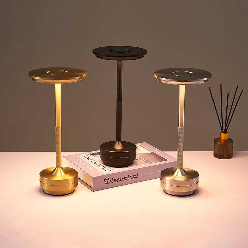 USB Rechargeable LED Table Lamp – Touch Control, 3 Color Modes, Stepless Dimming, Waterproof Bedside Desk Lamp
