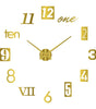 Gold Acrylic Mirror DIY Wall Clock – 11 Designs, 36 or 48 Inch