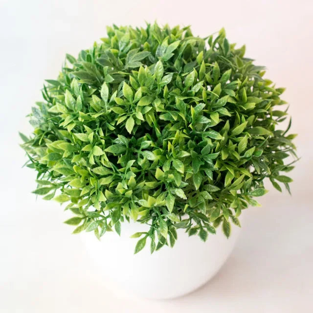 Small Artificial Bonsai Potted Plant – Green Faux Tree Ornament for Home, Garden & Hotel Decor