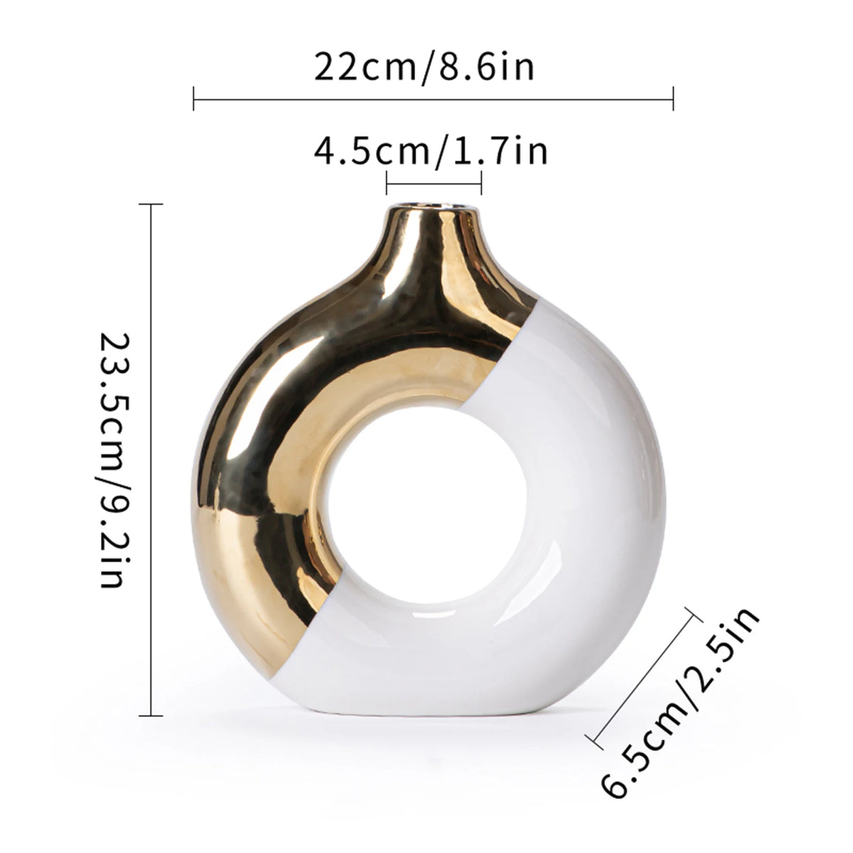 Modern Black & White Ceramic Tabletop Vase – 3 Sizes, Nordic-Inspired Decor