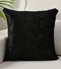Black Crushed-Look Polyester Velvet Pillow Cover – 1 Piece, 40–70 cm Square, 30 × 50 or 50 × 70 cm Rectangle
