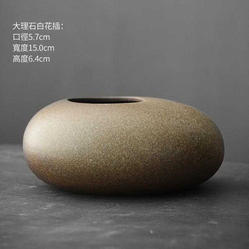 Black Ceramic Tabletop Vase – B/C-Series Retro-Glazed Designs 6–15