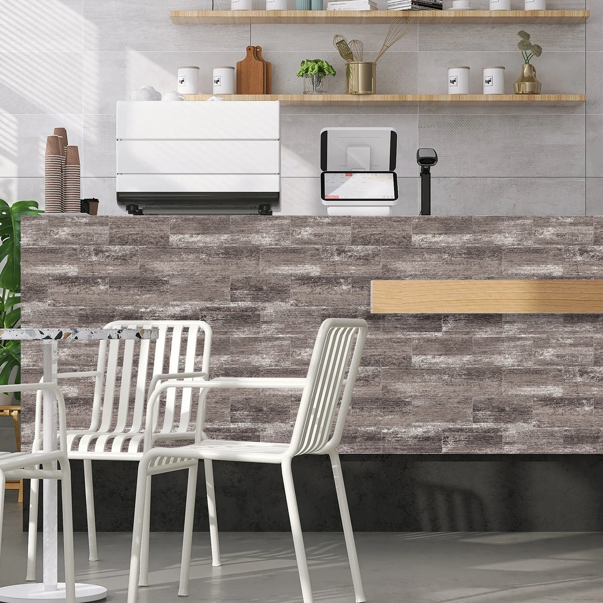 16-Piece Retro Grey Wood 3D Foam Peel-and-Stick Tile Stickers – Waterproof, Heat-Resistant & Scratch-Resistant