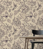 Hummingbird & Floral Traditional or Peel-and-Stick Wallpaper – Vintage Nature Wall Mural, 2-Roll Set