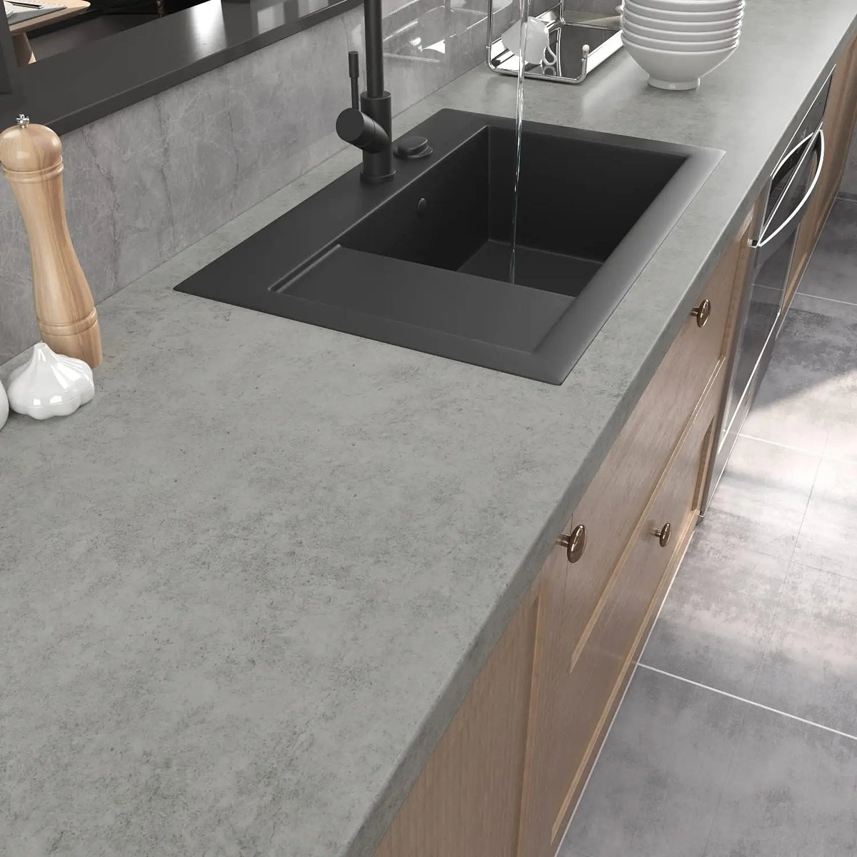 Vinyl Waterproof Self-Adhesive Wallpaper Vintage Cement Gray Wall Contact Paper Store Bedroom Livingroom Renovation Stickers PVC