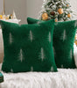 Embroidered Christmas Tree Pillow Covers – Plush Set of 2, 17.72 in