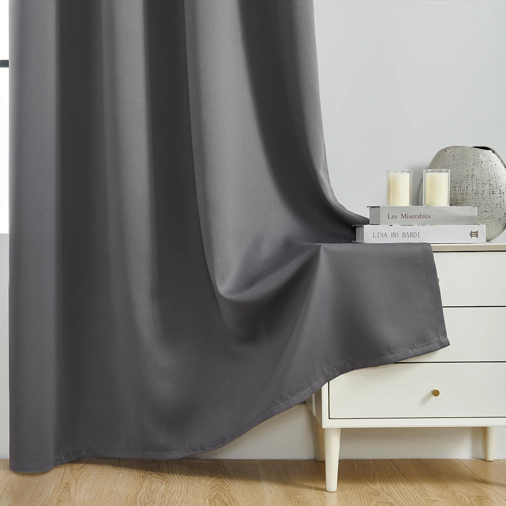 Gray 70%–90% Grommet Semi-Light Blocking Curtain Panel